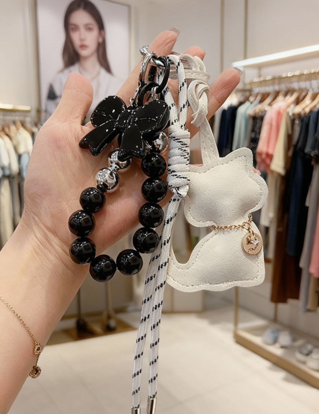 Charm para Bolsa, Gato Blanco, Miow