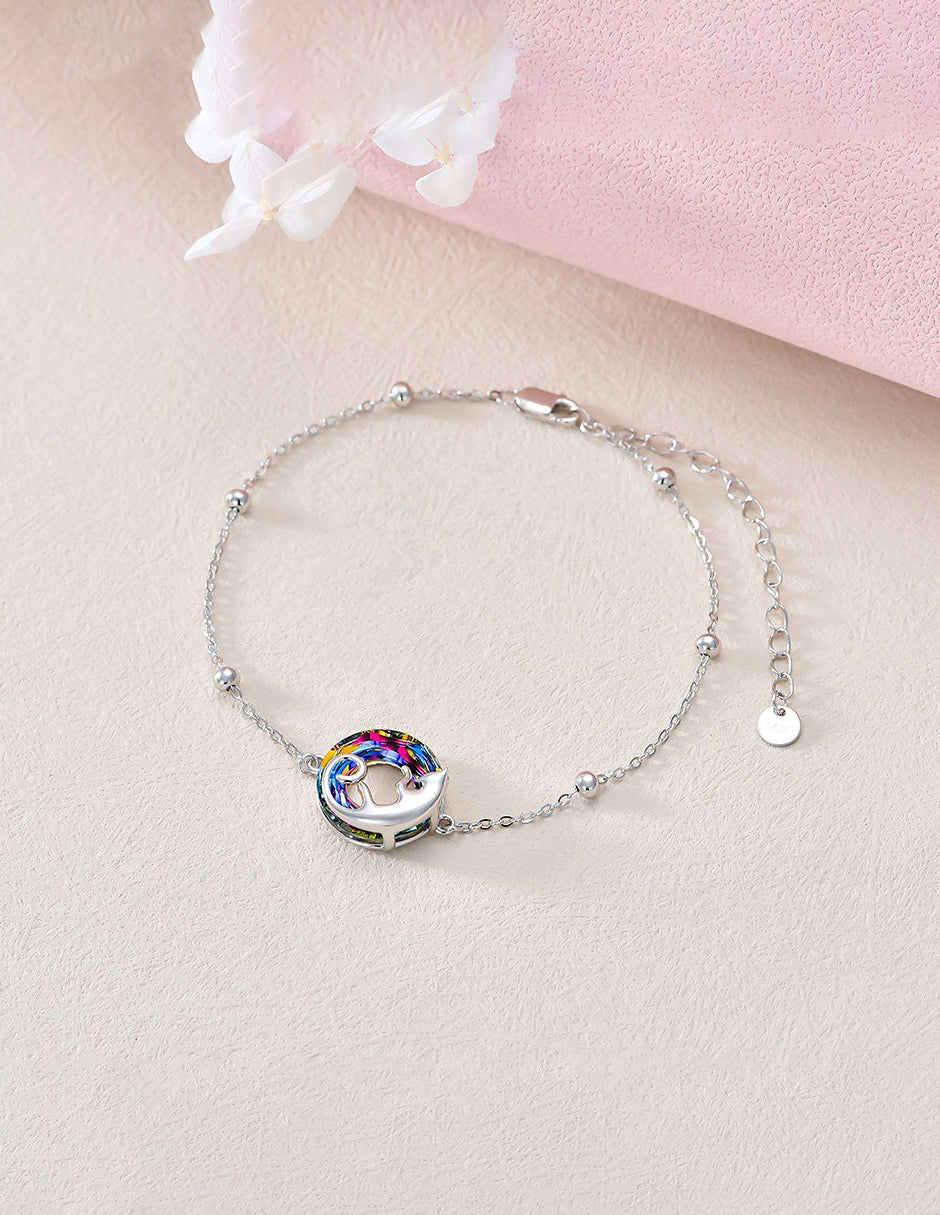 Pulsera de Plata .925, Cat Crystal, Miow