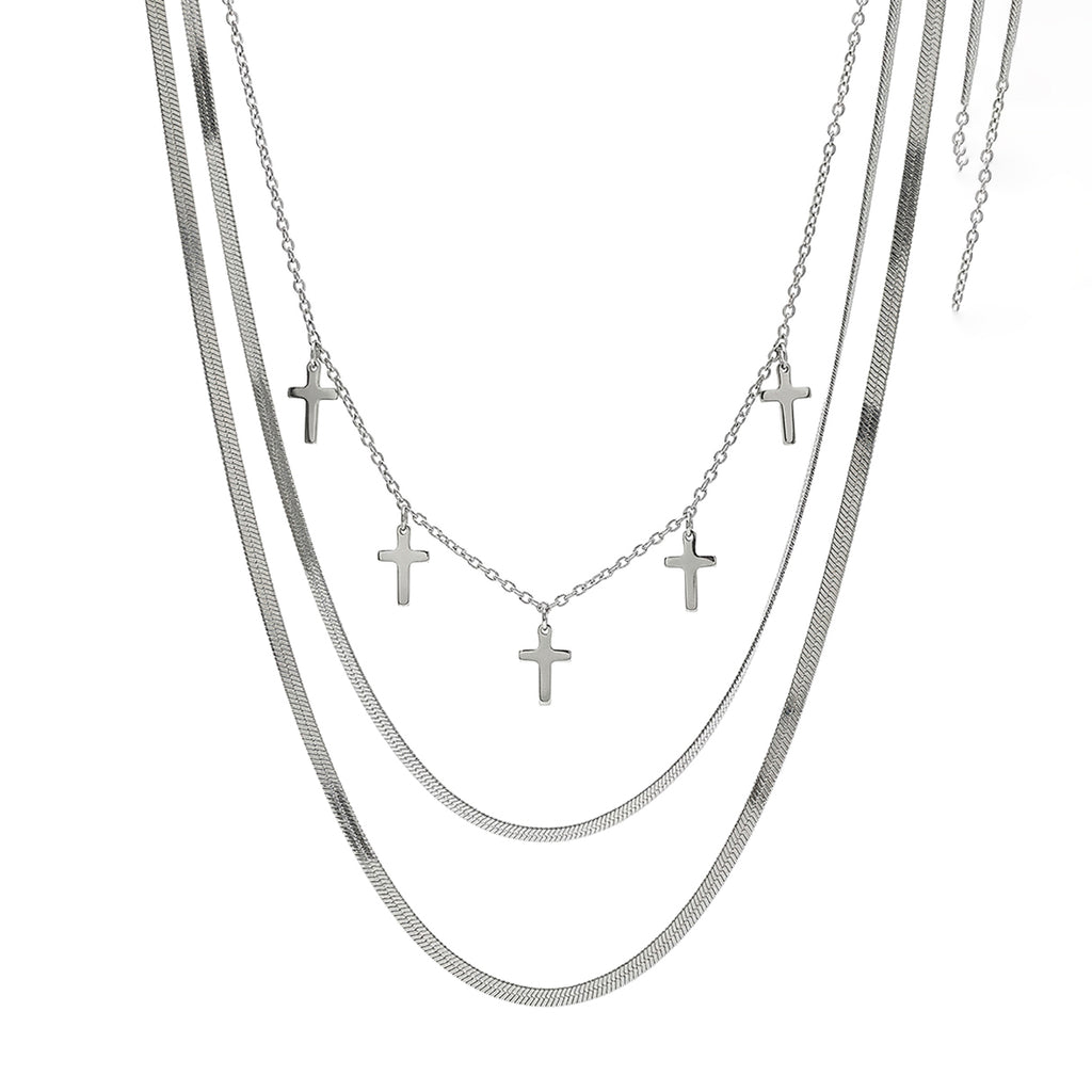 Gargantilla 5 Cruces, Acero Inoxidable, Glam Pop Fantasy