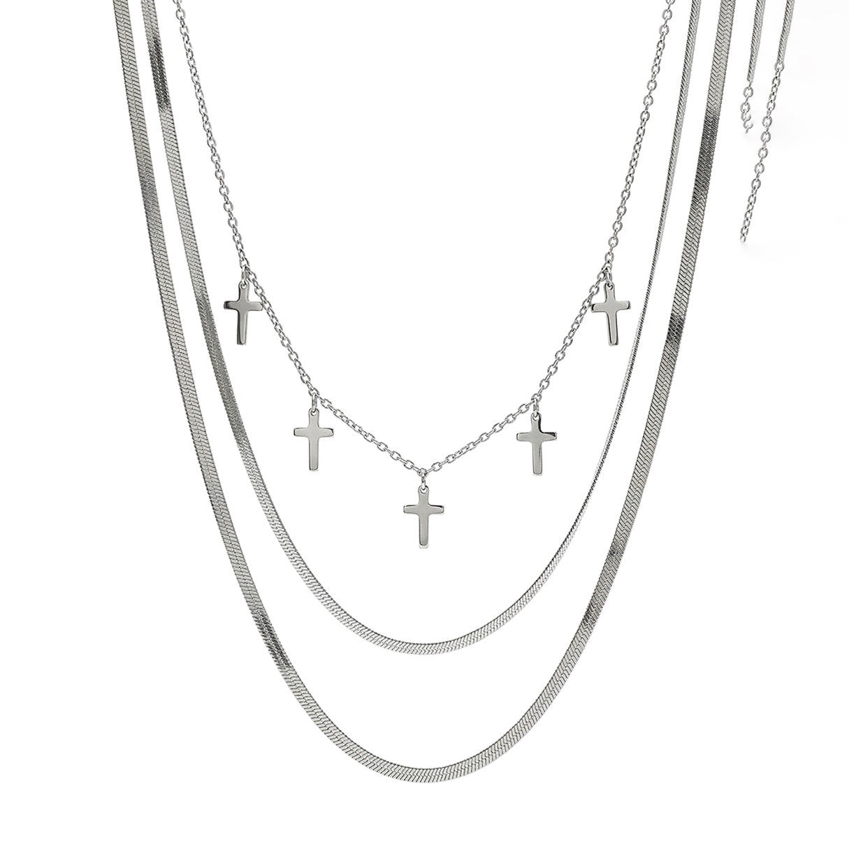 Gargantilla 5 Cruces, Acero Inoxidable, Glam Pop Fantasy