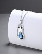 Collar de Plata .925, Cat Crystal, Miow