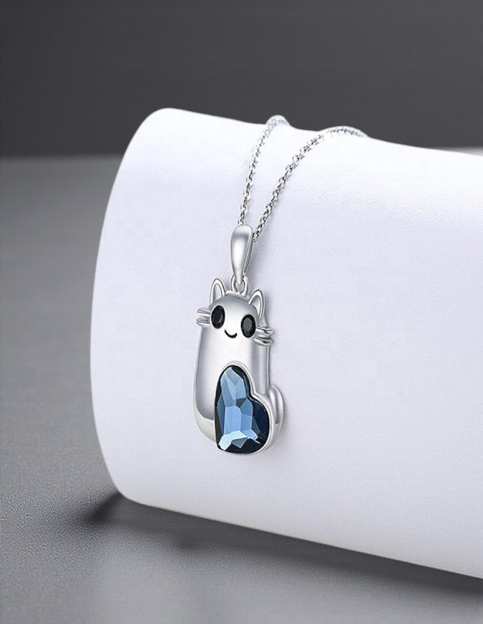 Collar de Plata .925, Cat Crystal, Miow