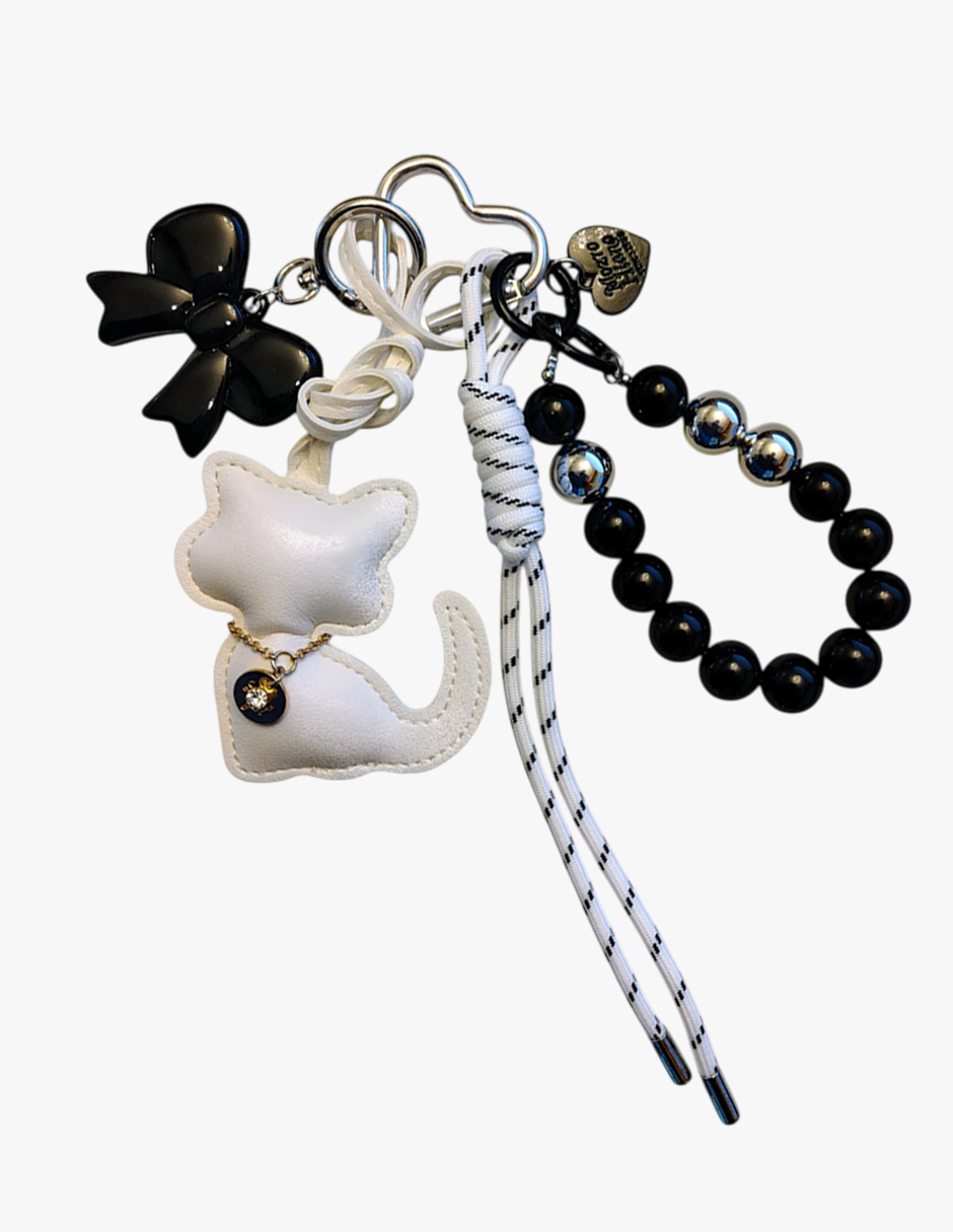 Charm para Bolsa, Gato Blanco, Miow