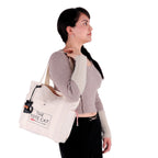 Tote Bag - The Tote Cat Miow En Lona Natural Beige