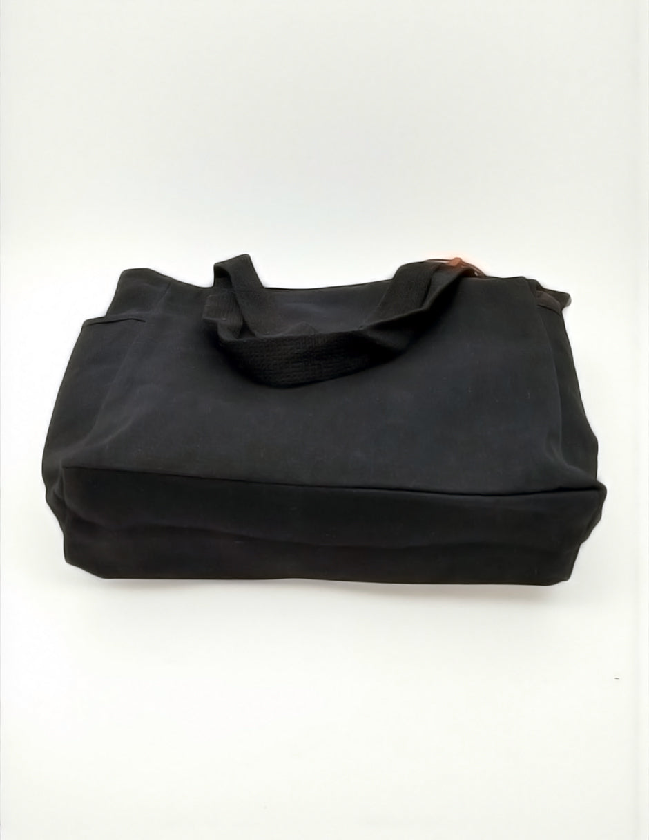 Tote Bag - The Tote Cat Miow En Lona Natural Negra