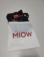 Tote Bag - The Tote Cat Miow En Lona Natural Negra