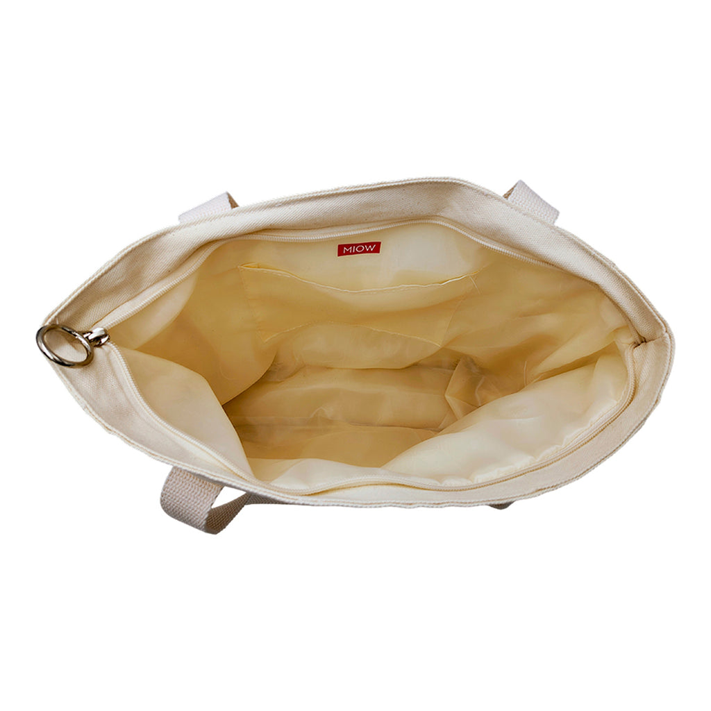 Tote Bag - Tote Cat Mom MIOW Beige