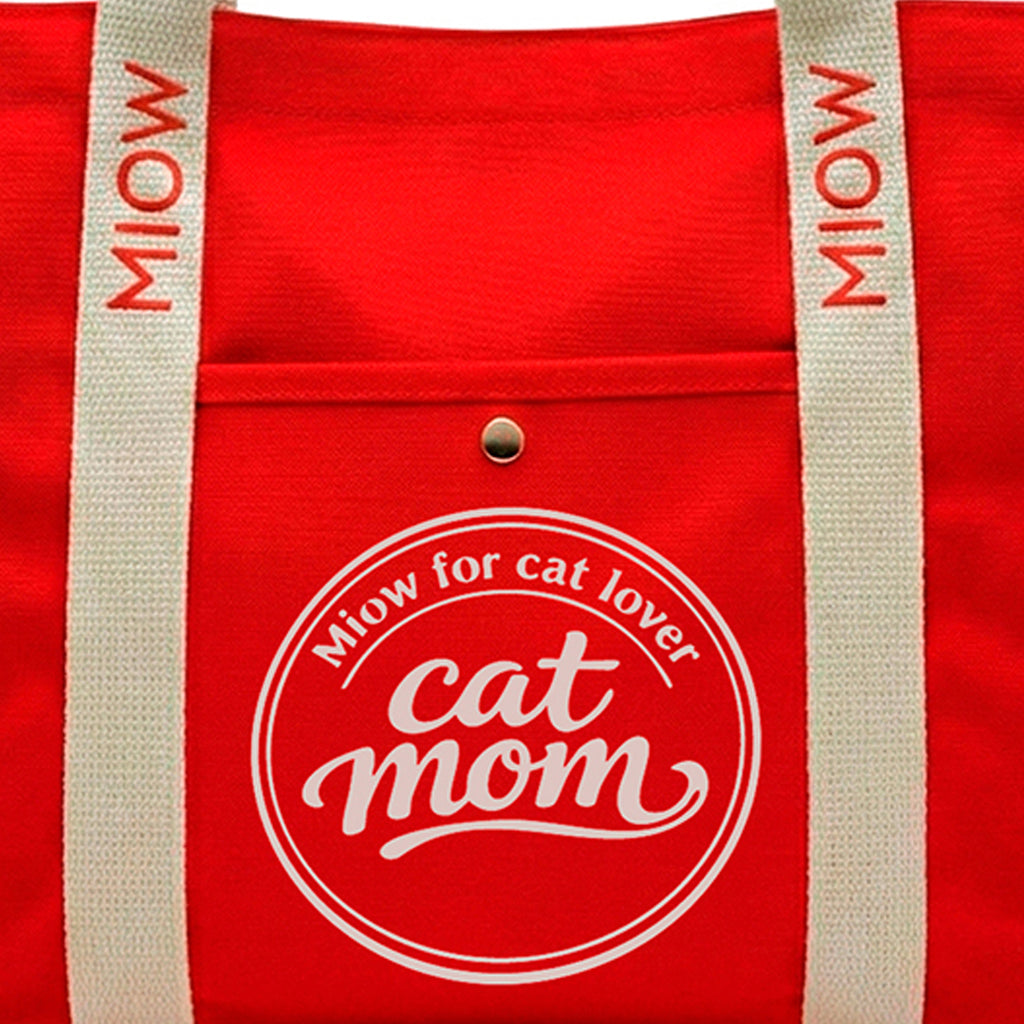 Tote Bag - Tote Cat Mom MIOW Roja