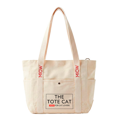 Tote Bag - The Tote Cat MIOW Beige