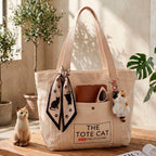 Tote Bag - The Tote Cat MIOW Beige