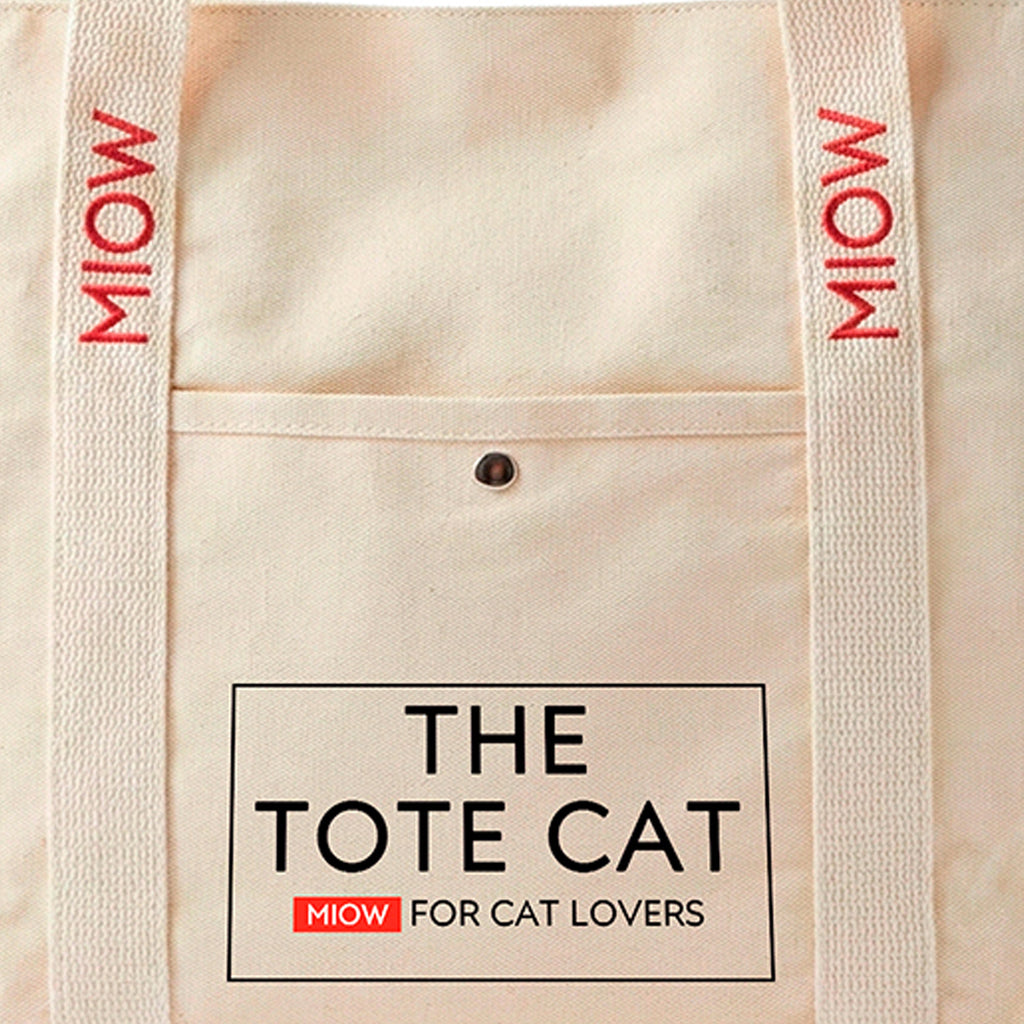 Tote Bag - The Tote Cat MIOW Beige