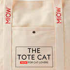 Tote Bag - The Tote Cat MIOW Beige