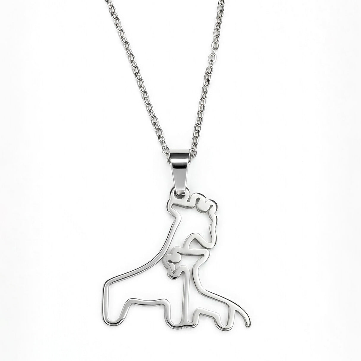 Collar Jirafa Mama e Hija, Acero Inoxidable, Glam Pop Fantasy