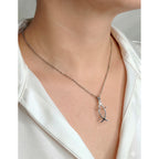Collar Pez y Cruz, Acero Inoxidable, Glam Pop Fantasy