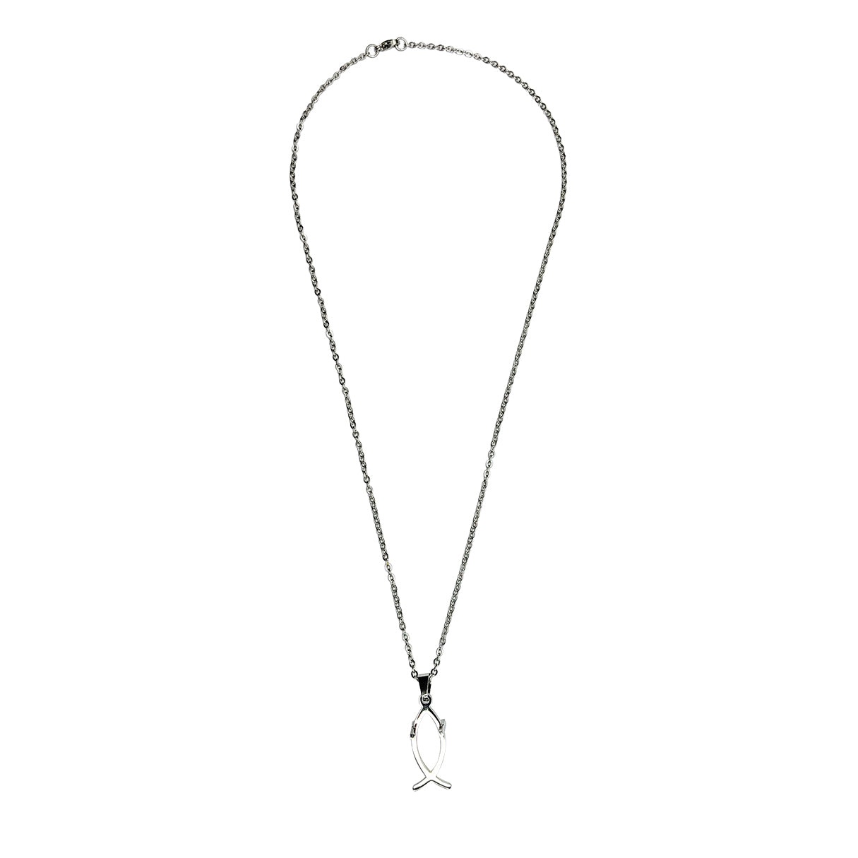 Collar Pez y Cruz, Acero Inoxidable, Glam Pop Fantasy