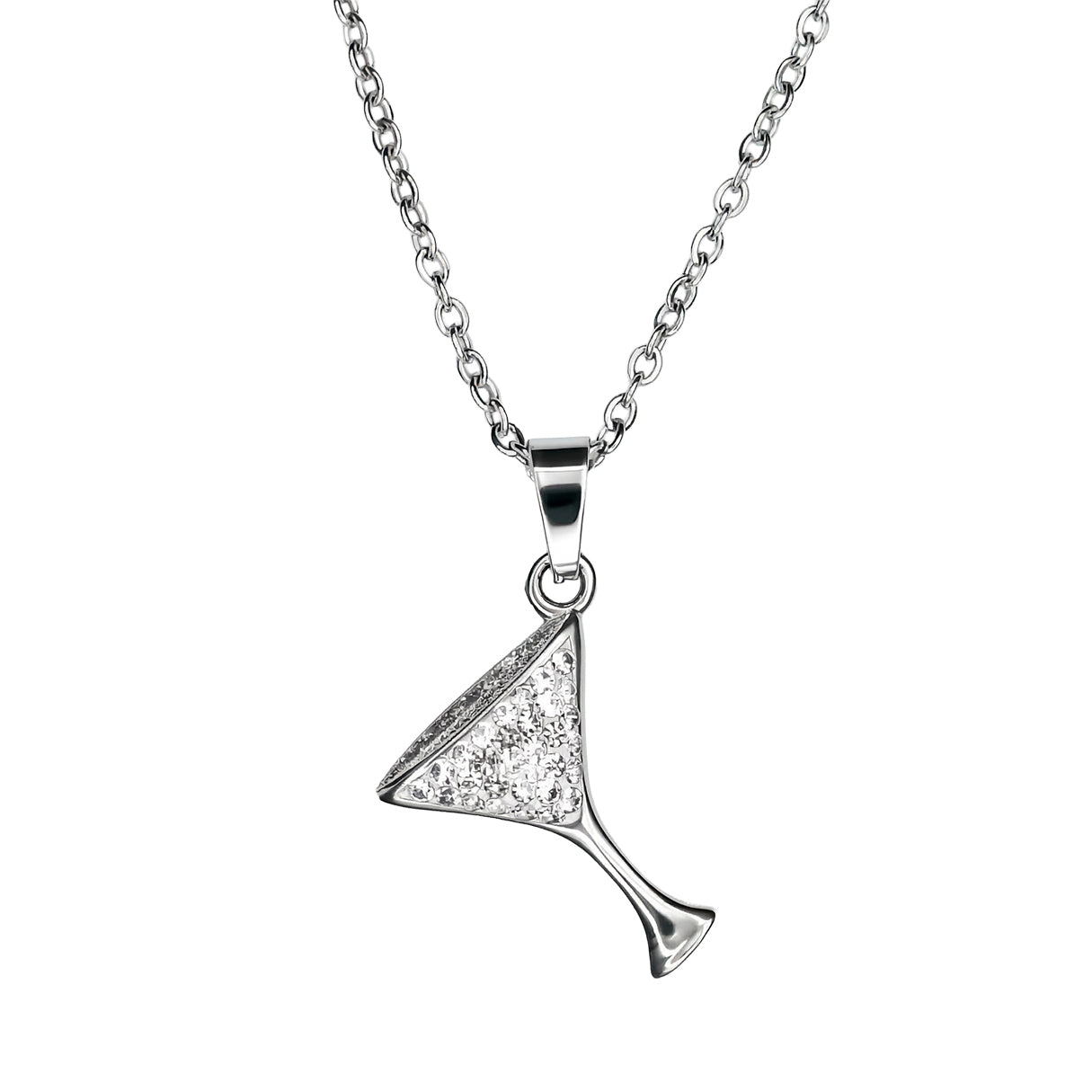Collar Copa Y Brillantes, Acero Inoxidable, Glam Pop Fantasy