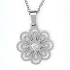 Collar Flor Y Brillante, Acero Inoxidable, Glam Pop Fantasy