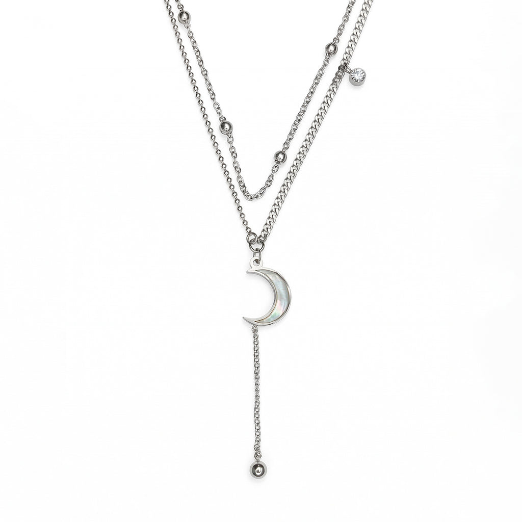 Gargantilla Doble Caida Con, Acero Inoxidable, Glam Pop Fantasy