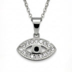 Collar Ojo Con Brillantes, Acero Inoxidable, Glam Pop Fantasy