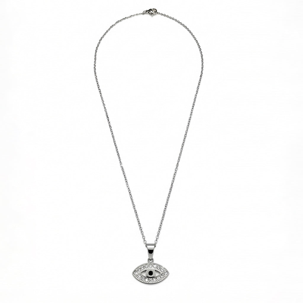 Collar Ojo Con Brillantes, Acero Inoxidable, Glam Pop Fantasy