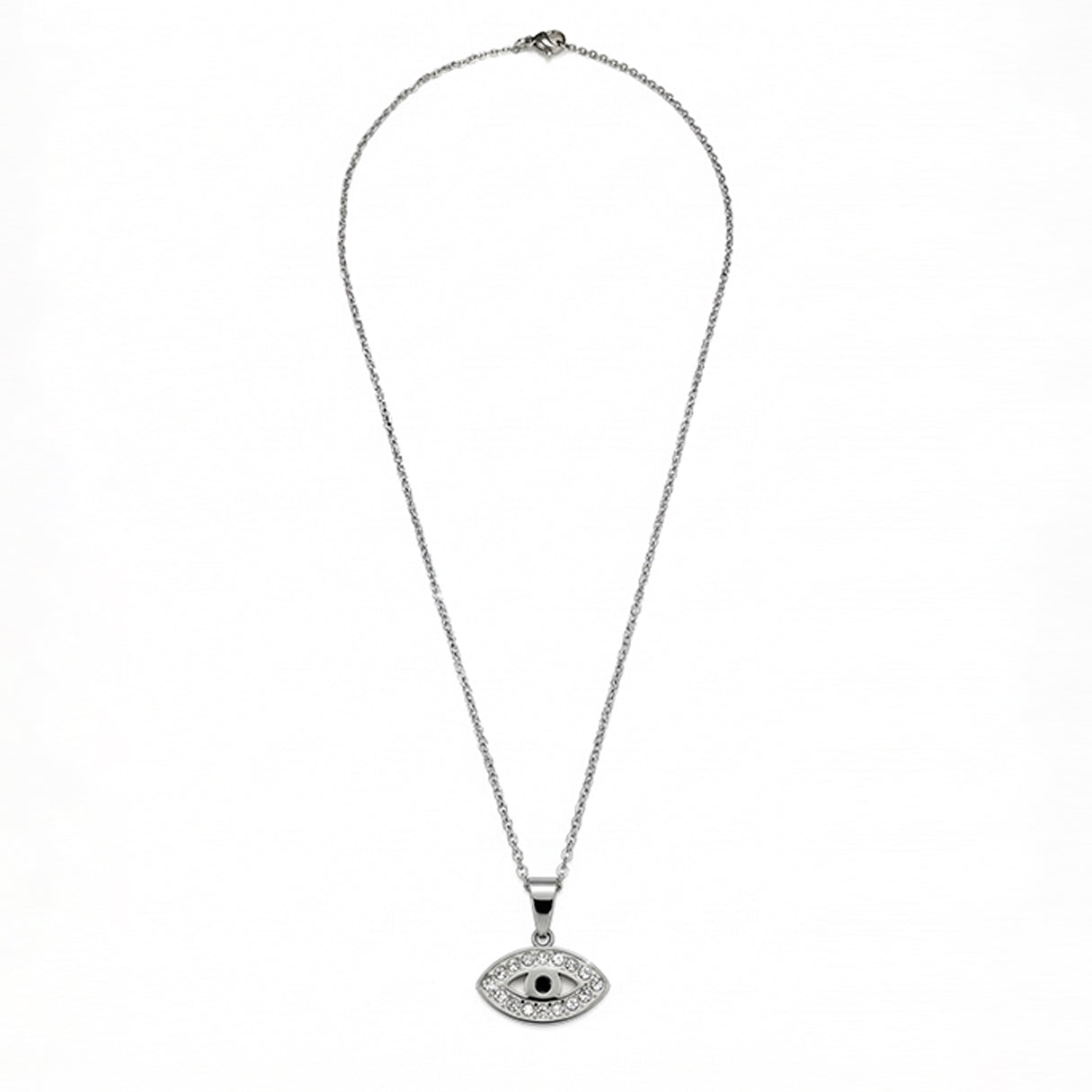 Collar Ojo Con Brillantes, Acero Inoxidable, Glam Pop Fantasy