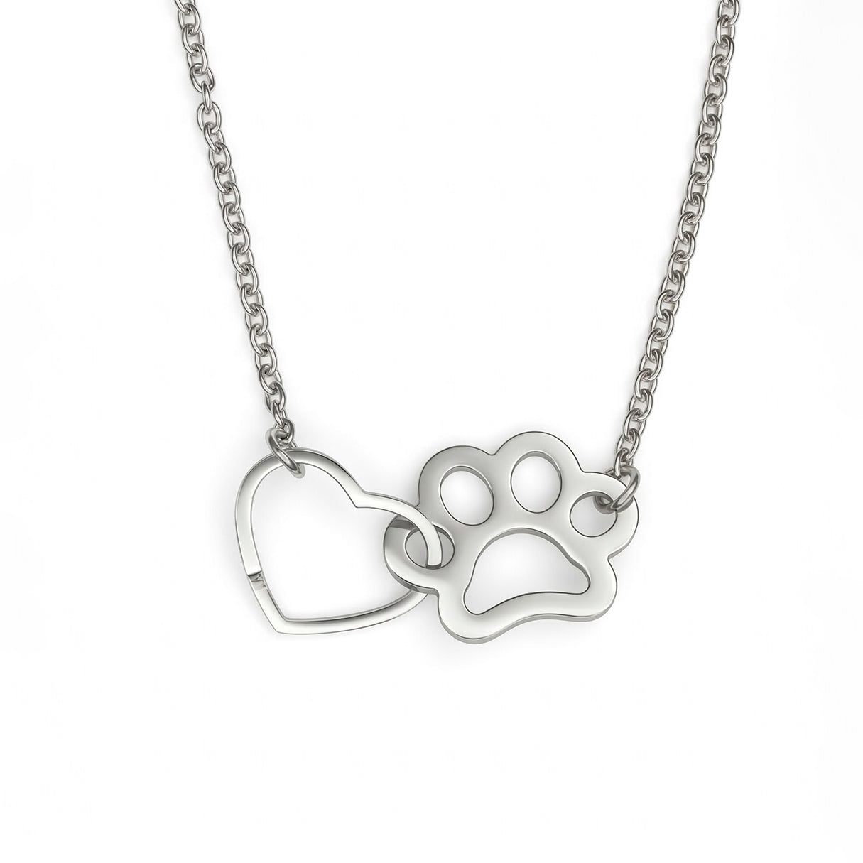 Collar  Corazon Y Huella, Acero Inoxidable, Glam Pop Fantasy