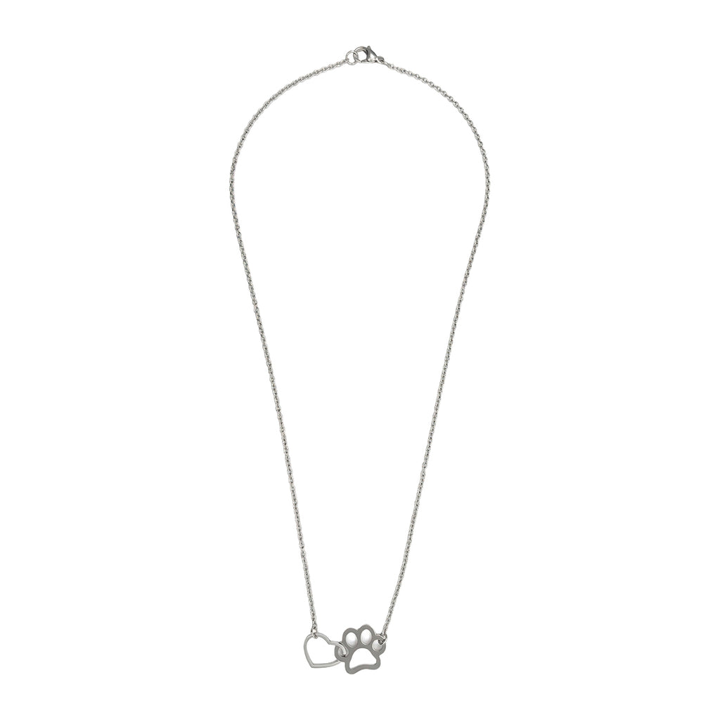 Collar  Corazon Y Huella, Acero Inoxidable, Glam Pop Fantasy