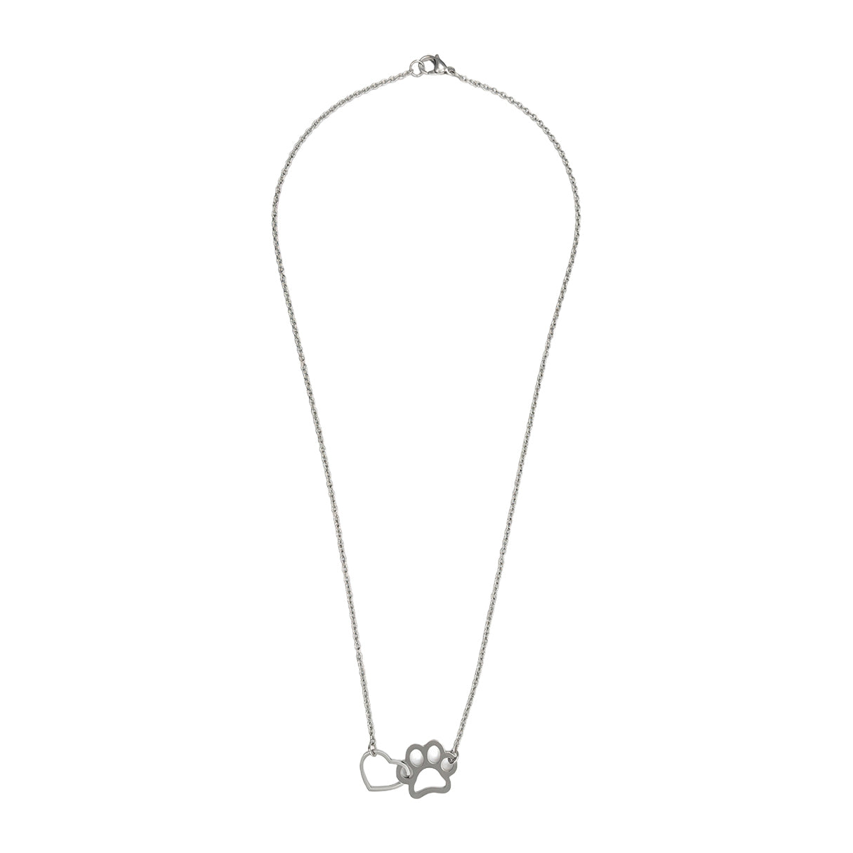 Collar  Corazon Y Huella, Acero Inoxidable, Glam Pop Fantasy