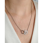 Collar  Corazon Y Huella, Acero Inoxidable, Glam Pop Fantasy
