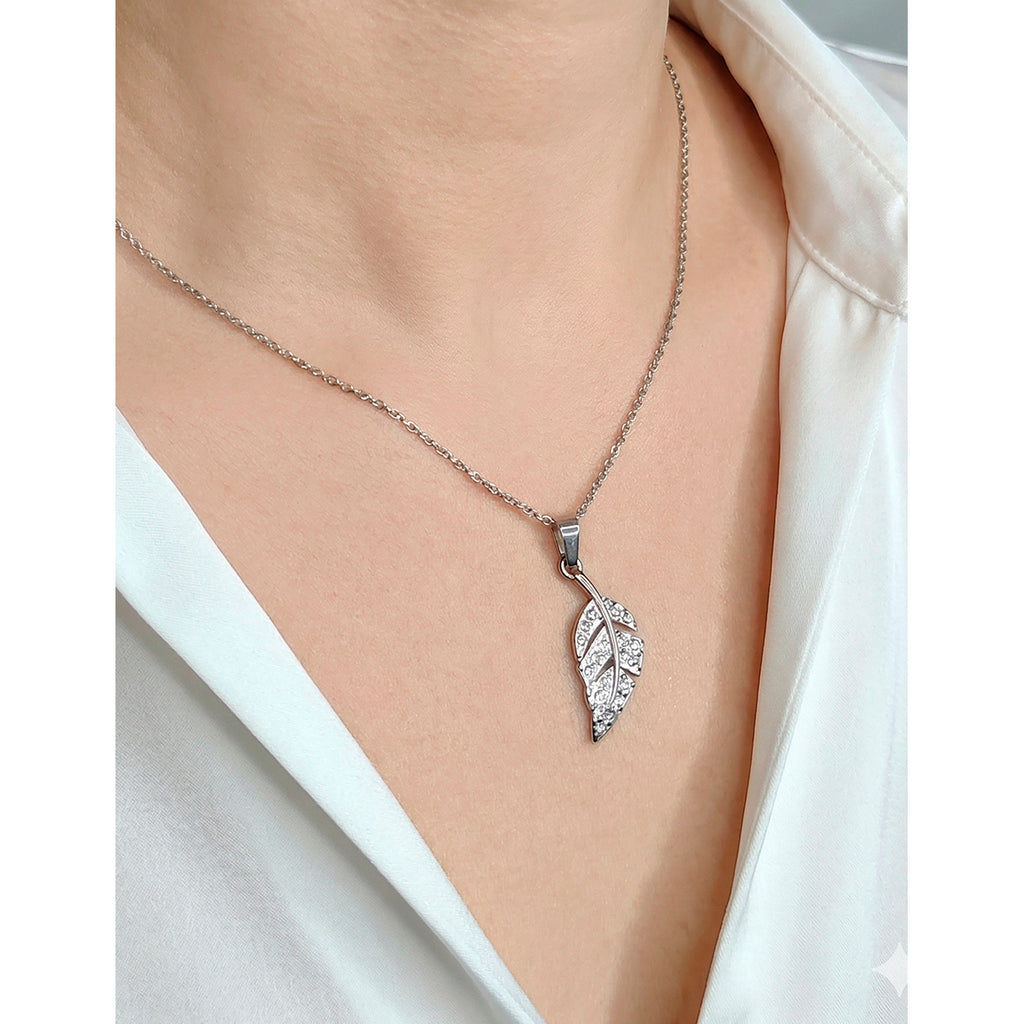 Collar Hoja Brillante, Acero Inoxidable, Glam Pop Fantasy