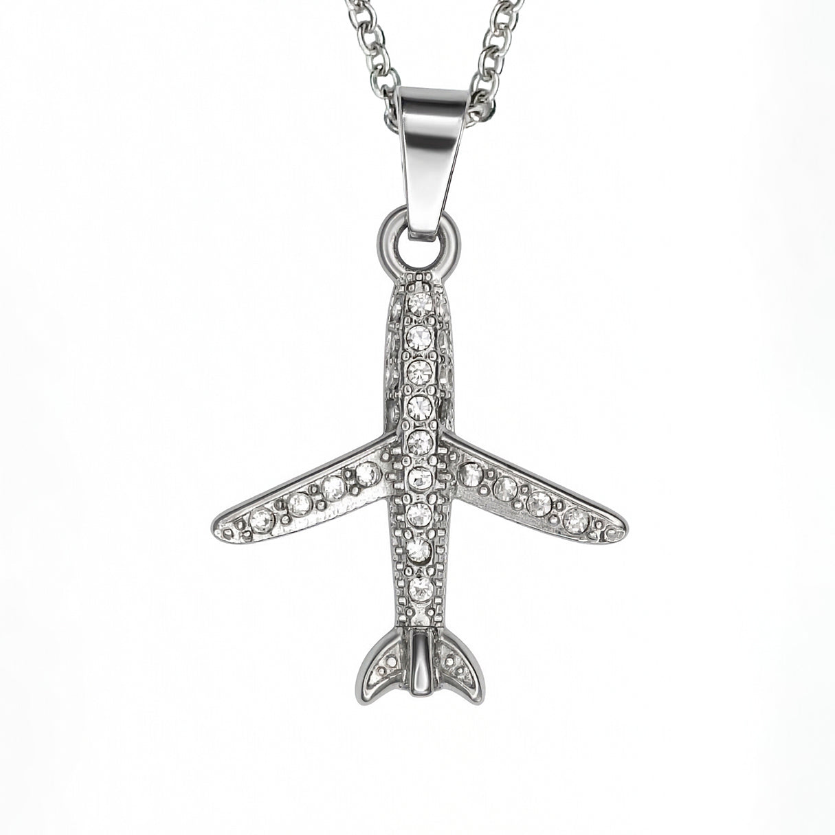 Collar Avion Brillante, Acero Inoxidable, Glam Pop Fantasy