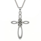 Collar Cruz Con Nudo, Acero Inoxidable, Glam Pop Fantasy