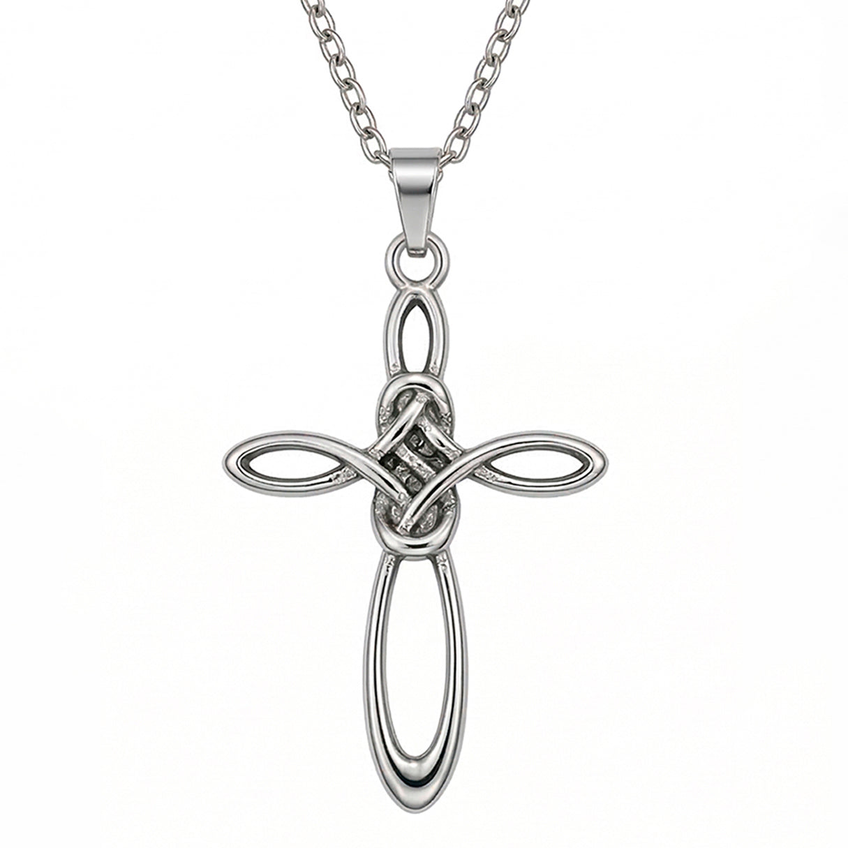 Collar Cruz Con Nudo, Acero Inoxidable, Glam Pop Fantasy