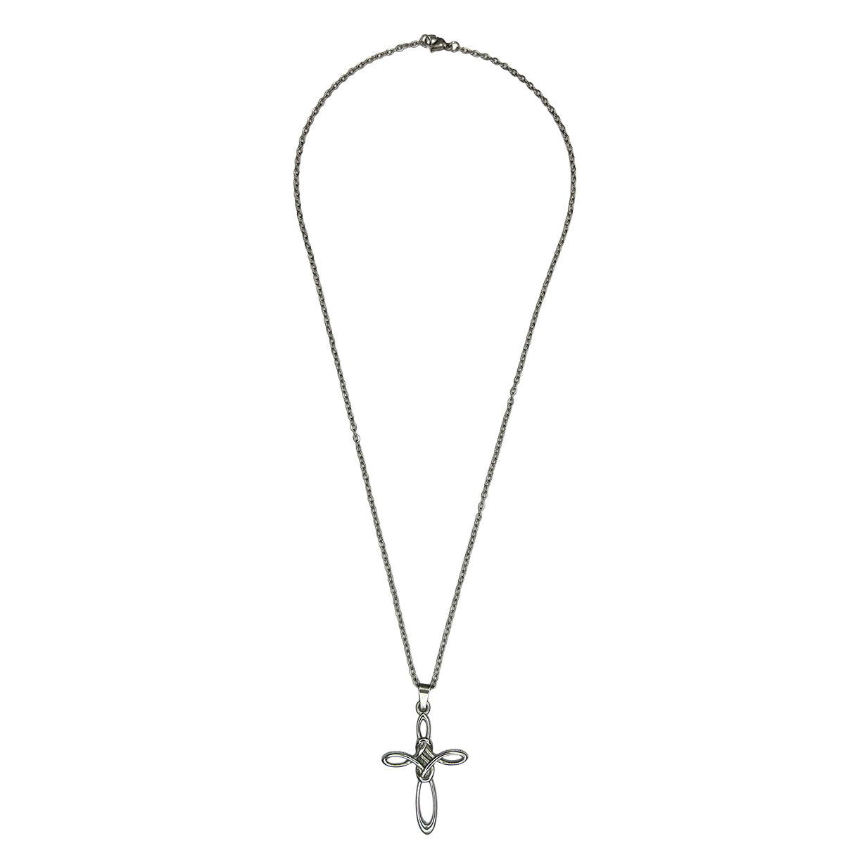 Collar Cruz Con Nudo, Acero Inoxidable, Glam Pop Fantasy