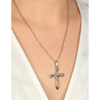 Collar Cruz Con Nudo, Acero Inoxidable, Glam Pop Fantasy