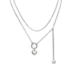 Gargantilla Corazon Con Estrella, Acero Inoxidable, Glam Pop Fantasy
