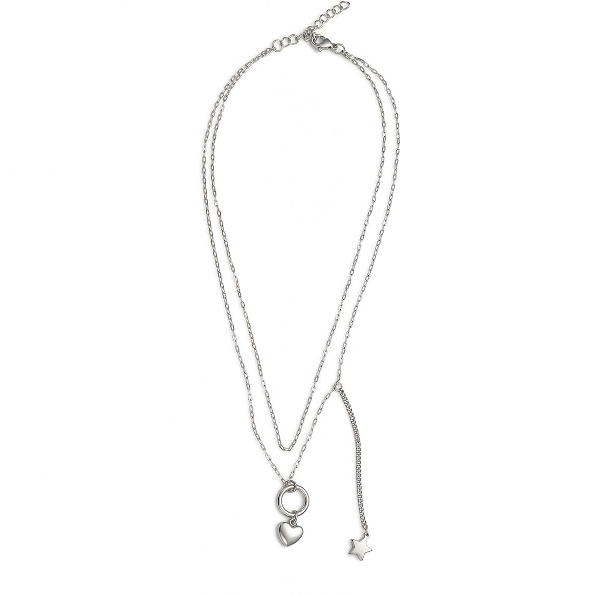 Gargantilla Corazon Con Estrella, Acero Inoxidable, Glam Pop Fantasy