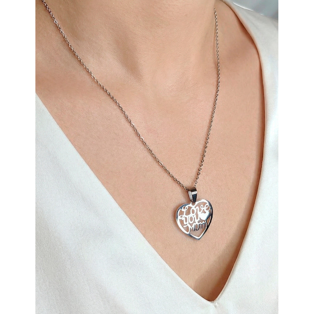 Collar Corazon Mom, Acero Inoxidable, Glam Pop Fantasy