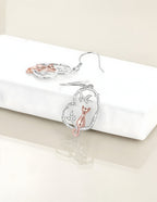 Aretes de Plata .925, Cat Branch Heart, Miow