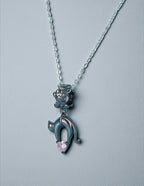 Charm de Plata .925, Pink Cat Heart, Miow