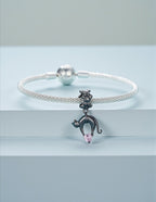 Charm de Plata .925, Pink Cat Heart, Miow