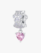 Charm de Plata .925, Heart Print, Miow