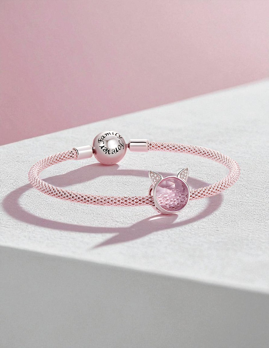 Charm de Plata .925, Pink Cat, Miow