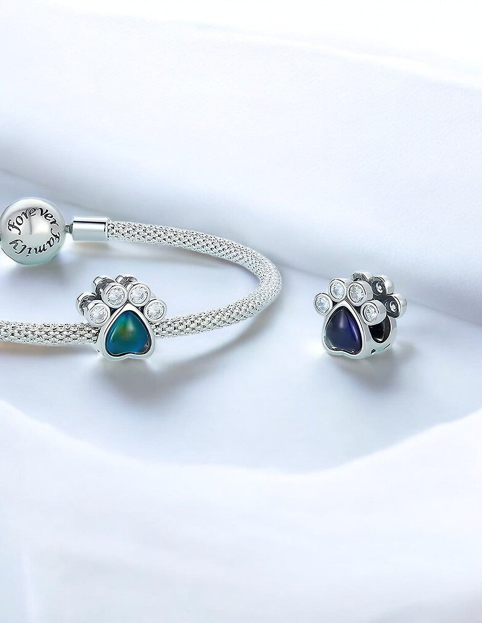 Charm de Plata .925, Footprint Colors, Miow