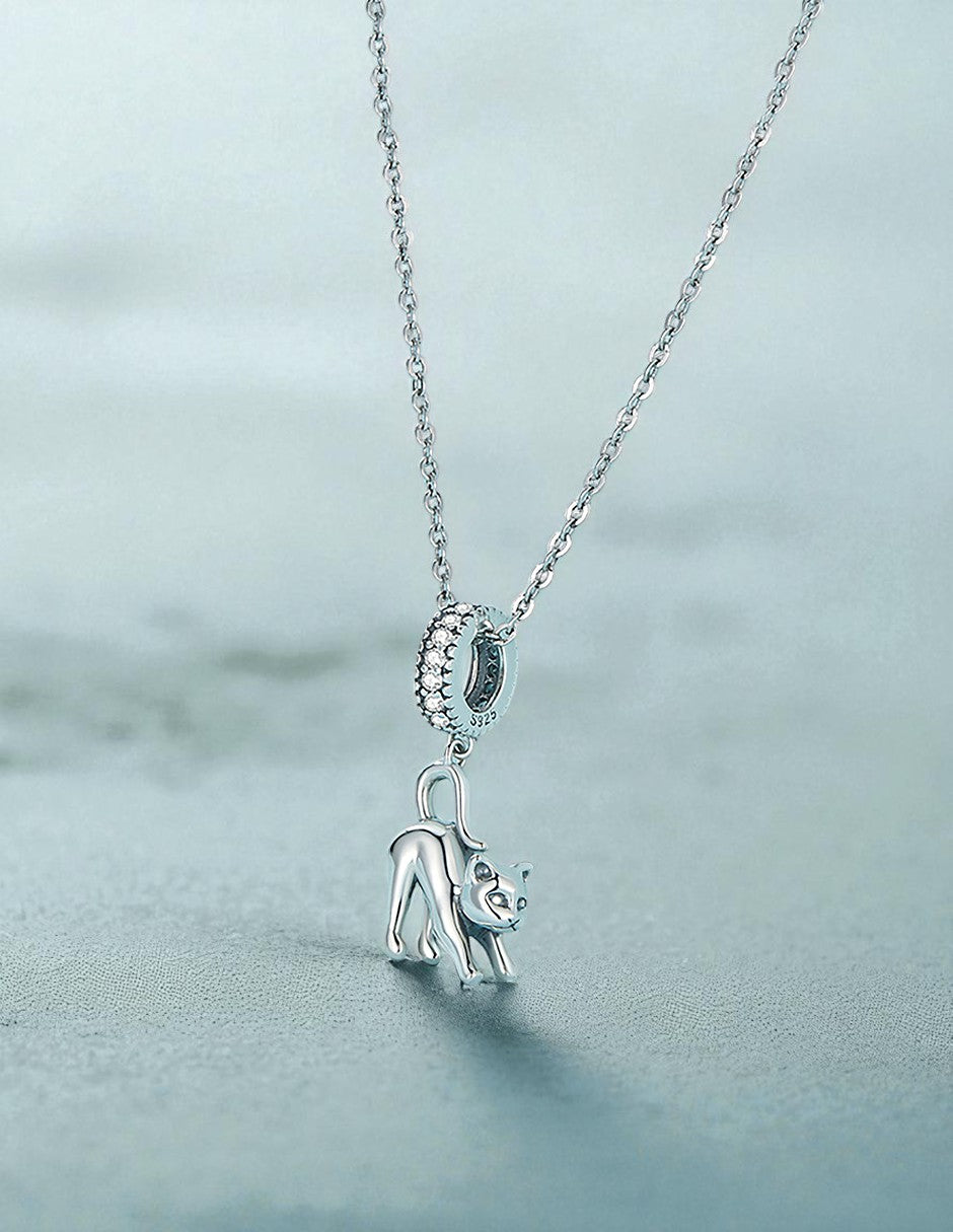 Charm de Plata .925, Cat Jumping, Miow