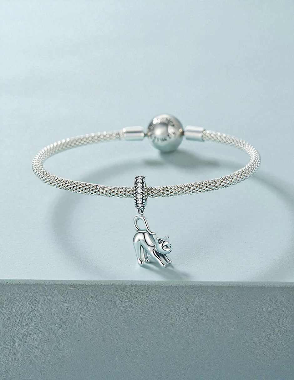 Charm de Plata .925, Cat Jumping, Miow