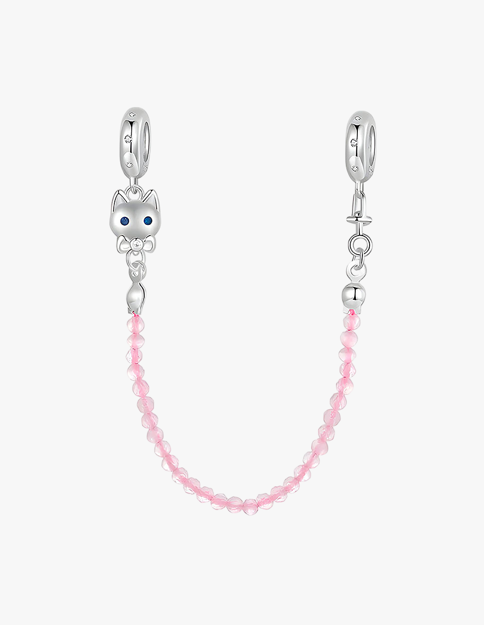 Charm de Plata .925, Pink Rope Cat, Miow