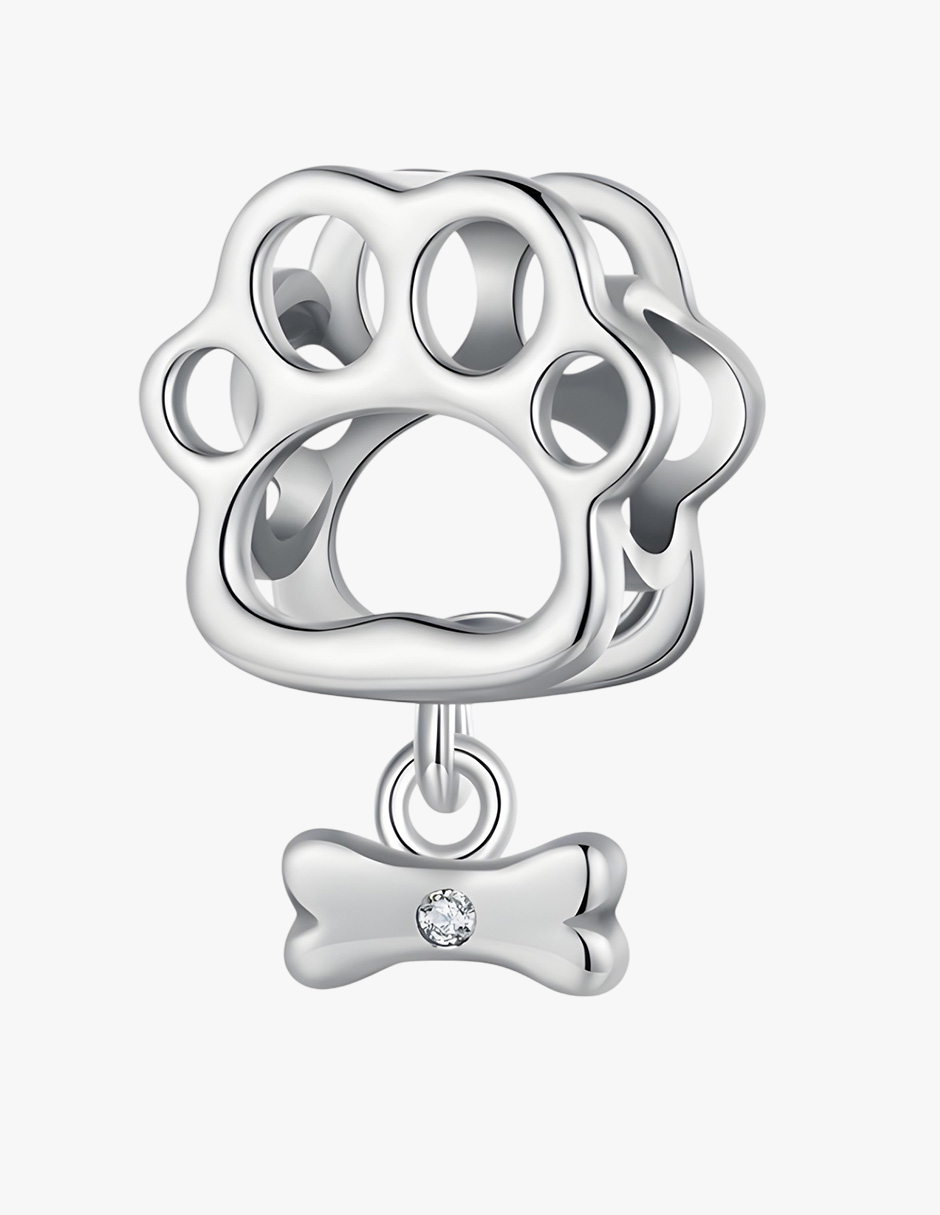Charm de Plata .925, Footprint And Bone, Miow
