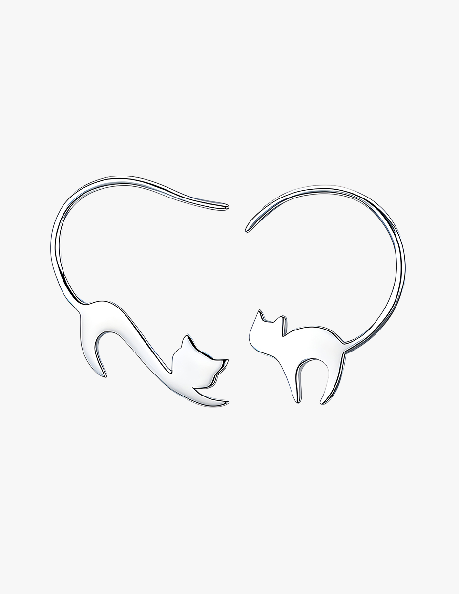 Aretes de Plata .925, Cat'S Tail, Miow