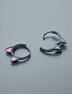 Aretes de Plata .925, Black Cat, Miow